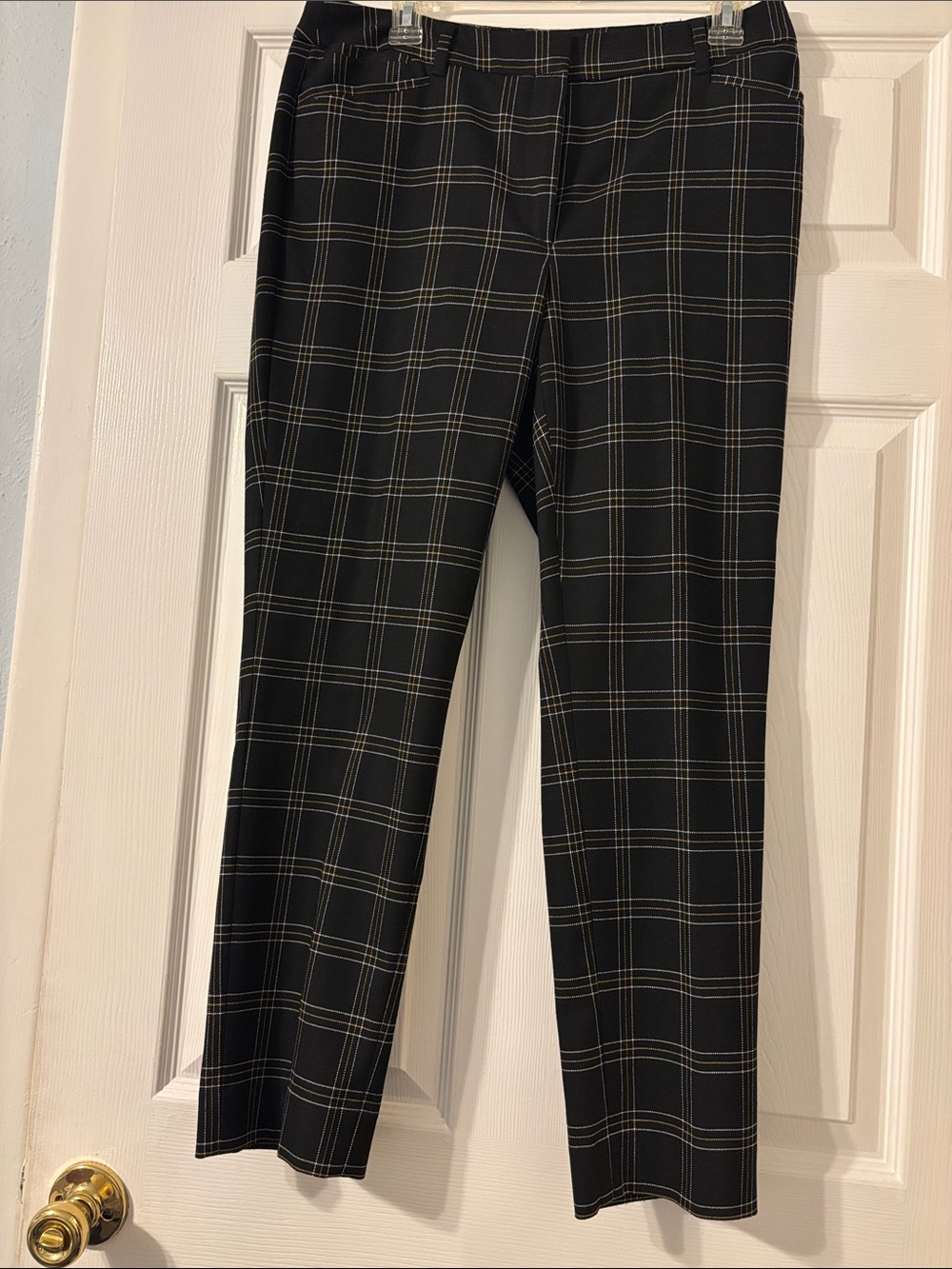 White House Black Market Black Plaid Dress Pants